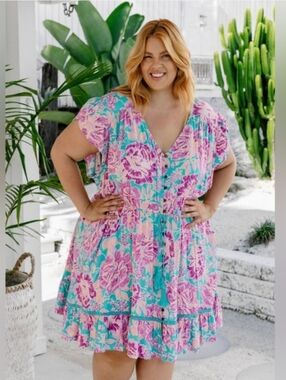 Proud Poppy Bellami Dress Destiny Print Pink Floral Tassels Mini Dress Size 16
